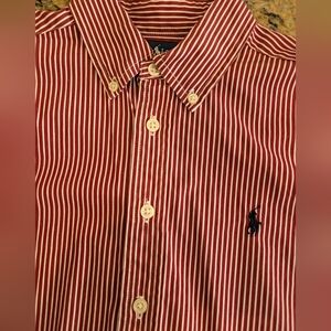Polo Ralph Lauren - Custom Fit Striped Poplin Red & White Shirt- Pics = Horrible